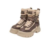 Stiefel BUFFALO "Buffalo Aspha Com1 Warm Vegan Nappa/Fake Fur", Damen, Gr. 39, braun, beige, Leder, unifarben, Schuhe Stiefel (12956168-39) braun, beige