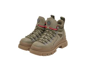 Stiefel BUFFALO "Buffalo ASPHA LACE UP HIKE - VEGAN NUBUCK/MESH", Damen, Gr. 37, khaki, Polyurethan, unifarben, Schuhe Stiefel (92663757-37) khaki