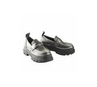 Stiefel BUFFALO "Buffalo Aspha Loafer Vntg Vegan Nappa", Damen, Gr. 38, schwarz (pewter, schwarz), Leder, unifarben, Schuhe Stiefel (32242166-38) pewter, schwarz