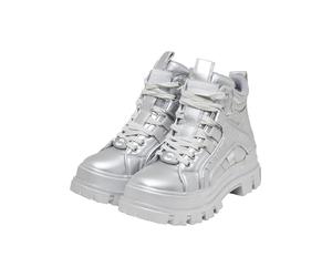 Stiefel BUFFALO "Buffalo ASPHA NC MID - VEGAN", Damen, Gr. 39, silber, Polyurethan, unifarben, Schuhe Stiefel (45358337-39) silber