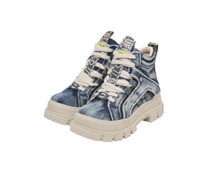 Stiefel BUFFALO "Buffalo ASPHA NC MID - VEGAN DENIM", Damen, Gr. 39, blau, Kunstfaser, Schuhe Stiefel (46147715-39) blau