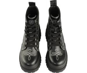 Stiefel BUFFALO "Buffalo ASPHA RLD WEST", Damen, Gr. 39, schwarz-weiß (schwarz, weiß), Polyurethan, unifarben, Schuhe Stiefel (41047544-39) schwarz, weiß
