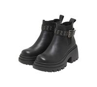 Stiefel BUFFALO "Buffalo BRAVR CHELSEA BUCKLE - VEGAN NAPPA", Damen, Gr. 39, schwarz, Polyurethan, unifarben, Schuhe Stiefel (27346911-39) schwarz