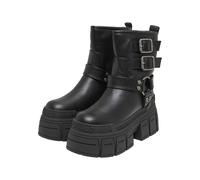 Stiefel BUFFALO "Buffalo GOSPHER BOOTIE HARNESS - VEGAN NAPPA", Damen, Gr. 37, schwarz, Polyurethan, unifarben, Schuhe Stiefel (48496343-37) schwarz
