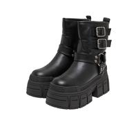 Stiefel BUFFALO "Buffalo GOSPHER BOOTIE HARNESS - VEGAN NAPPA", Damen, Gr. 41, schwarz, Polyurethan, unifarben, Schuhe Stiefel (48496343-41) schwarz