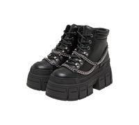 Stiefel BUFFALO "Buffalo GOSPHER HIKE MID CHAIN - VEGAN NAPPA", Damen, Gr. 41, schwarz, Polyurethan, unifarben, Schuhe Stiefel (69011554-41) schwarz