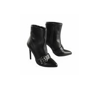Stiefel BUFFALO "Buffalo Juliet Bootie Belt Vegan Nappa", Damen, Gr. 39, schwarz, unifarben, Schuhe Stiefel (30618045-39) schwarz