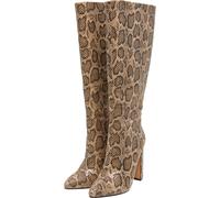 Stiefel BUFFALO "Buffalo JULY BOOT HI - VEGAN NAPPA", Damen, Gr. 42, cream, beige snake, Kunstfaser, Schuhe Stiefel (46685013-42) cream, beige snake