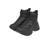 Stiefel BUFFALO "Buffalo LOLA LACE UP COM HI - VEGAN NAPPA/NYLON", Damen, Gr. 39, schwarz, Kunstfaser, unifarben, Schuhe Stiefel (86417711-39) schwarz