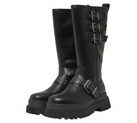 Stiefel BUFFALO "Buffalo PLUTO MB RIV - VEGAN NAPPA", Damen, Gr. 37, schwarz, Kunstfaser, unifarben, Schuhe Stiefel (13034432-37) schwarz