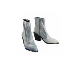 Stiefel BUFFALO "Buffalo West Boot Lo Vegan Denim", Damen, Gr. 38, blau, unifarben, Schuhe Stiefel (25696050-38) blau