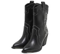 Stiefel BUFFALO "Buffalo WEST BOOT MID - VEGAN NAPPA", Damen, Gr. 39, schwarz, weiß, unifarben, Schuhe Stiefel (89284046-39) schwarz, weiß