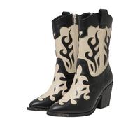 Stiefel BUFFALO "Buffalo WEST BOOTIE MID - VEGAN NAPPA", Damen, Gr. 37, schwarz-weiß (schwarz, cream), Kunstfaser, unifarben, Schuhe Stiefel (17624307-37) schwarz, cream