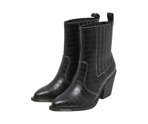 Stiefel BUFFALO "Buffalo WEST CHELSEA LO - VEGAN NAPPA", Damen, Gr. 39, schwarz croco, Kunstfaser, unifarben, Schuhe Stiefel (12802858-39) schwarz croco