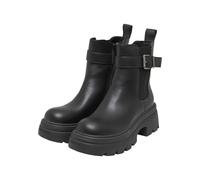 Stiefel BUFFALO "Buffalo ZAVEN CHELSEA BUCKLE - VEGAN NAPPA", Damen, Gr. 40, schwarz, Polyurethan, unifarben, Schuhe Stiefel (75562619-40) schwarz