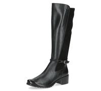 CAPRICE Damen Hohe Stiefel mit Absatz mit Schnalle Kniehoch, Schwarz (Black Comb), 37.5 EU