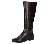 Stiefel CAPRICE, Damen, Gr. 37,5, Varioschaft, braun (dunkelbraun), Leder, Schuhe Stiefel, Blockabsatz, Langschaftstiefel mit praktischem Innenreißverschluss (28462330-37,5) dunkelbraun