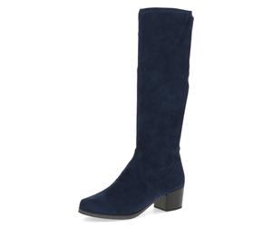 Stiefel CAPRICE, Damen, Gr. 39, XS-Schaft, blau (dunkelblau), Textil, Schuhe Stiefel, Blockabsatz, Schlupfstiefel mit Stretch-XS-Schaft in schmaler Form (46371226-39) dunkelblau