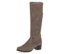 Stiefel CAPRICE, Damen, Gr. 40,5, XS-Schaft, grau (taupe), Textil, Schuhe Stiefel, Blockabsatz, Schlupfstiefel mit Stretch-XS-Schaft in schmaler Form (35481805-40,5) taupe
