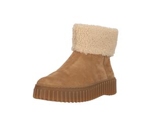 Stiefel CLARKS "Torhill Turn Light Tan WLined", Damen, Gr. 41,5, beige (braun), Leder, Schuhe Stiefel, mit charakteristischer, gerippter Sohle (91388447-41,5) braun
