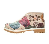 Stiefel DOGO "Shortcut Boots Around The World Damen Stiefeletten", Damen, Gr. 39, Normalschaft, rot (beige, rot), Lederimitat, Schuhe Stiefel, Handgefertigt (41972827-39) beige, rot