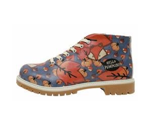 Stiefel DOGO "Shortcut Boots Hello Pumpkin Damen Stiefeletten", Damen, Gr. 37, Normalschaft, blau, Lederimitat, Schuhe Stiefel, Handgefertigt (86628864-37) blau