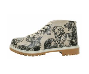 Stiefel DOGO "Shortcut Boots The Life Of Dogs Damen Stiefeletten", Damen, Gr. 38, Normalschaft, bunt (natur), Lederimitat, Schuhe Stiefel, Handgefertigt (20695107-38) natur