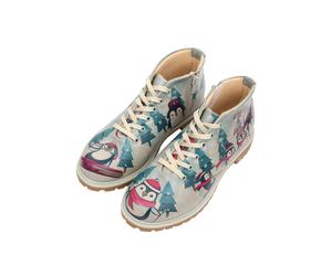 Stiefel DOGO "Shortcut Boots Winter Is Here Damen Stiefeletten", Damen, Gr. 38, Normalschaft, bunt (blau), Lederimitat, Schuhe Stiefel, Handgefertigt (49852664-38) blau