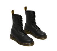 Stiefel DR. MARTENS "1490 Virginia", Damen, Gr. 39, schwarz, Leder, Schuhe Stiefel, 20-Loch Schnürboots mit logobedruckter Anziehlasche (25310713-39) schwarz