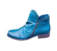 Stiefel Frauen Mode Casual Retro Solid Colors Kurzer Reißverschluss Schuhe (a-Blue, 40)