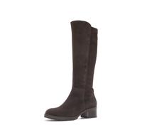 Stiefel GABOR, Damen, Gr. 38,5, Varioschaft, dunkelbraun, Lederimitat, Ziegenveloursleder, unifarben, Schuhe Stiefel, Blockabsatz, Langschaftstiefel in Schuhweite G (= weit) (15714113-38,5) dunkelbrau