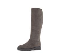 Stiefel GABOR, Damen, Gr. 39, Normalschaft, schwarz-weiß (taupe), Veloursleder, unifarben, Schuhe Stiefel, Blockabsatz, Langschaftstiefel mit Reißverschluss, G-Weite (81067447-39) taupe
