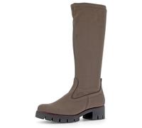 Stiefel GABOR, Damen, Gr. 42, XS-Schaft, grau (taupe), Textil, Veloursleder, Schuhe Stiefel, Blockabsatz, Plateau, Langschaftstiefel, mit XS-Stretch-Schaft (68586728-42) taupe