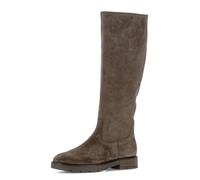 Stiefel GABOR "FLORENZ", Damen, Gr. 38,5, Normalschaft, taupe, Veloursleder, unifarben, Schuhe Stiefel, Blockabsatz, Langschaftstiefel in Komfortweite G (= weit) (71297337-38,5) taupe