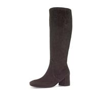 Stiefel GABOR "MILANO", Damen, Gr. 44, Normalschaft, dunkelbraun, Ziegenveloursleder, unifarben, Schuhe Stiefel, Blockabsatz, Businesstiefel, Langschaftstiefel in Weite G (= weit) (46794717-44)