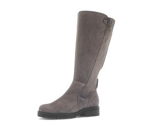 Stiefel GABOR "PISA", Damen, Gr. 38,5, Varioschaft, taupe, Veloursleder, unifarben, Schuhe Stiefel, Blockabsatz, Langschaftstiefel in Weite G (= weit) (69889906-38,5) taupe