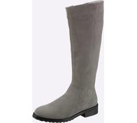 Stiefel HEINE, Damen, Gr. 39, grau, Leder, Rindsleder, Veloursleder, Schuhe Stiefel (69985331-39) grau