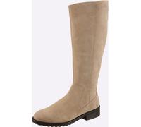 Stiefel HEINE, Damen, Gr. 40, beige (sand), Leder, Rindsleder, Veloursleder, Schuhe Stiefel (35714737-40) sand