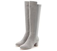 Stiefel LASCANA, Damen, Gr. 35, grau, Obermaterial: 50% Lederimitat, 50% Textilmaterial. Decksohle: 100% Lederimitat. Futter: 100% Textilmaterial. Laufsohle: 100% Synthetik, unifarben, Schuhe, mit Str