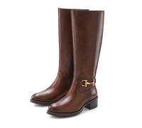 Stiefel LASCANA "Stiefelette", Damen, Gr. 44, braun, Obermaterial: 100% Rindsleder. Decksohle: 100% Schafsleder. Futter: 100% Textilmaterial. Laufsohle: 100% Synthetik, unifarben, Schuhe Stiefel, aus 