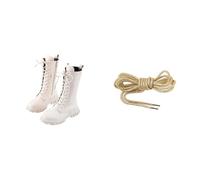 Stiefel Mädchen mit Fleece Gefüttert, Boots Mädchen Langschaft Leder Reitstiefel mit Seitlichem Reißverschluss Schnürstiefel Elegant Stiefeletten Rutschfest Schuhe Warm Herbststiefel Winterstiefel