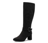 Stiefel MARCO TOZZI, Damen, Gr. 36, Normalschaft, schwarz, Textil, Veloursleder, unifarben, Schuhe Stiefel, Blockabsatz, Businessstiefel, Langschaftstiefel mit Zierschnalle (81987637-36) schwarz