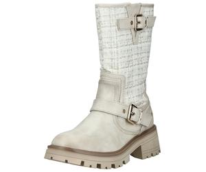Stiefel MUSTANG SHOES "Mustang Shoes Stiefel Lederimitat/Textil", Damen, Gr. 39, beige (ivory), Lederimitat, Textil, Schuhe Stiefel (73660267-39) ivory