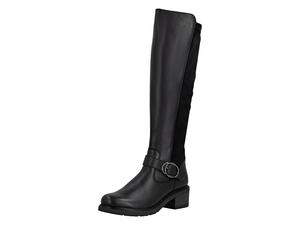 Stiefel REMONTE, Damen, Gr. 38, Normalschaft, schwarz, Leder, Textil, Schuhe Stiefel, Langschaftstiefel, Stretch-Stiefel, Blockabsatz, Innenreißverschluss (44830234-38) schwarz