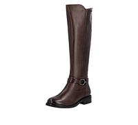Stiefel REMONTE "Elisabeth Hurley-Collection", Damen, Gr. 39, Normalschaft, braun (dunkelbraun), Leder, Lederimitat, unifarben, Schuhe Stiefel, Langschaftstiefel, Klassik-Stiefel mit Innenreißverschlu