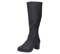 Stiefel RIEKER, Damen, Gr. 36, Varioschaft, schwarz, Lederimitat, unifarben, Schuhe Stiefel, Langschaftstiefel, Blockabsatz,mit Reißverschluss hinten-schmale Form (25675724-36) schwarz