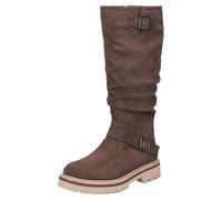 Rieker Stiefel Damen slouchy Schaft, verstellbare Schnalle, Velourslederimitat braun Gr. 38