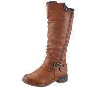 Stiefel RIEKER, Damen, Gr. 40, Varioschaft, braun (cognac, used), Lederimitat, used, Schuhe Damenschuh Stiefel Reißverschlussstiefel Winterstiefel, Winterstiefel, Blockabsatz, mit Tex Membran, Variosc