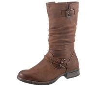 Stiefel RIEKER Gr. 41, Normalschaft, braun (cognac, used) Damen Schuhe Reißverschlussstiefel Stiefel mit gerafftem Schaft (28226354-41)