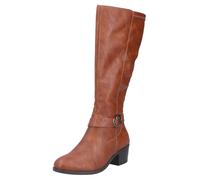 Stiefel RIEKER, Damen, Gr. 41, Normalschaft, cognac, Lederimitat, unifarben, Schuhe Stiefel, Langschaftstiefel, Reißverschluss, in schmaler Form (32905642-41)